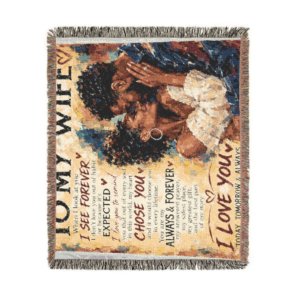 To My Wife Blanket - Personalized Woven Keepsake Blanket