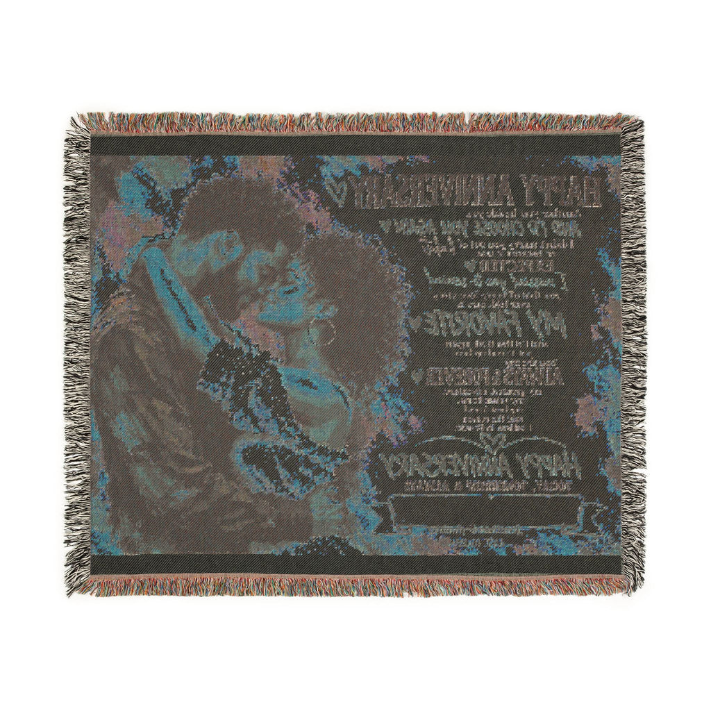 Happy Anniversary Personalized Woven Blanket