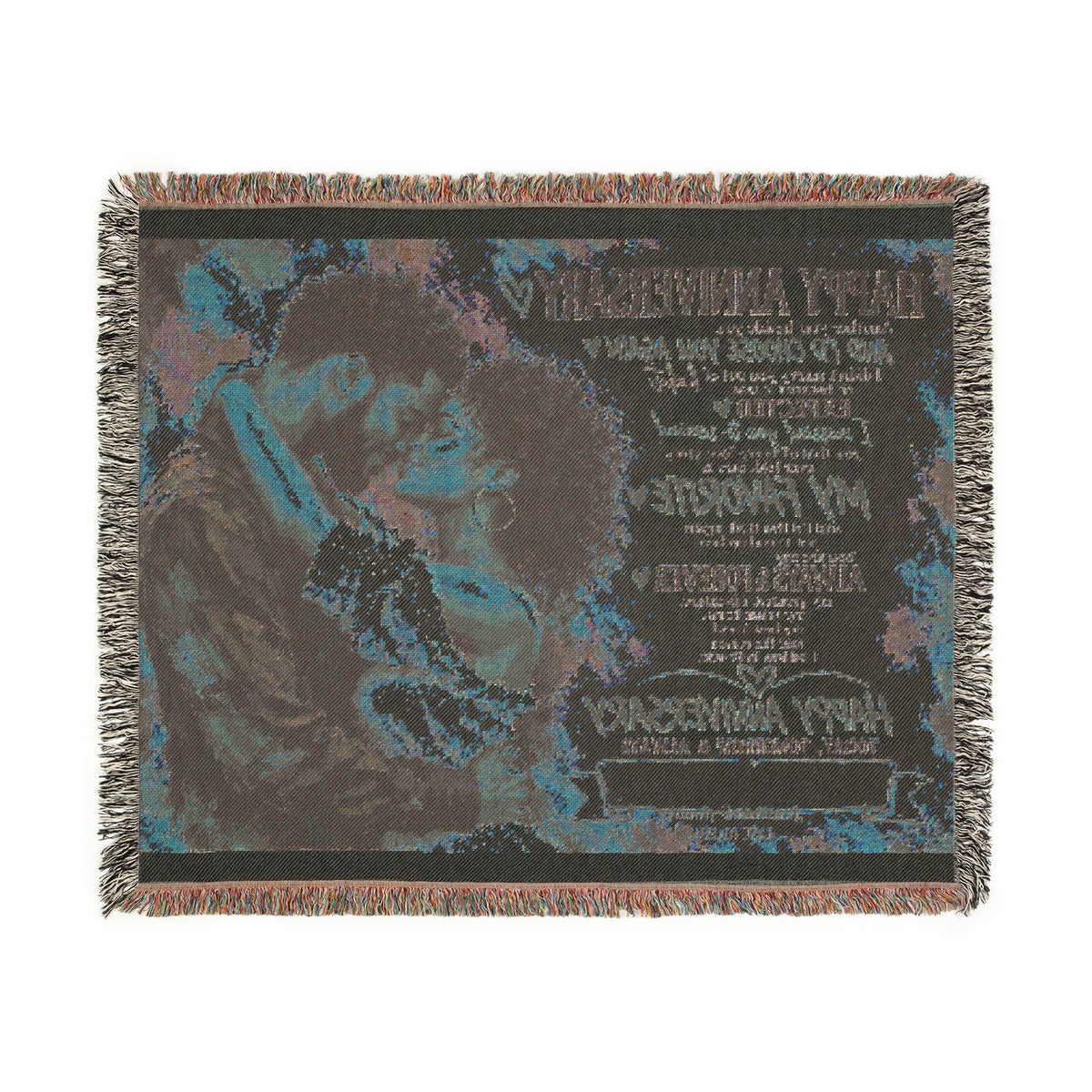 Happy Anniversary Personalized Woven Blanket