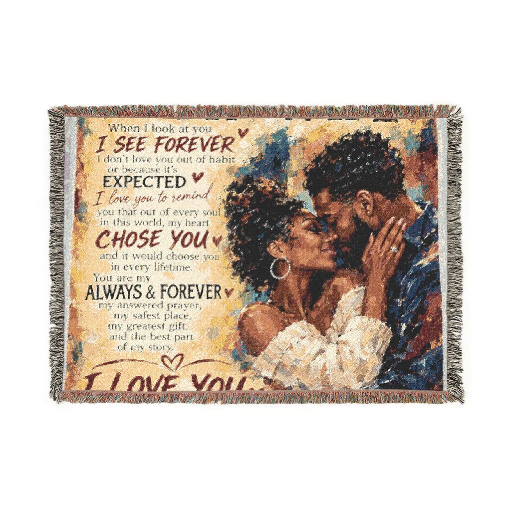 To My Wife Blanket - Personalized Woven Keepsake Blanket