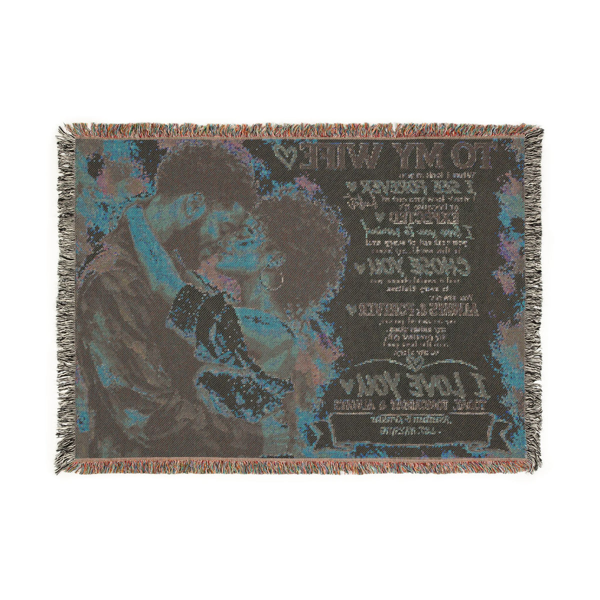 To My Wife Personalized Woven Blanket