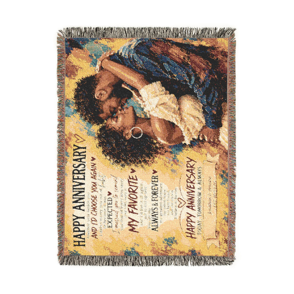 Happy Anniversary Personalized Woven Blanket