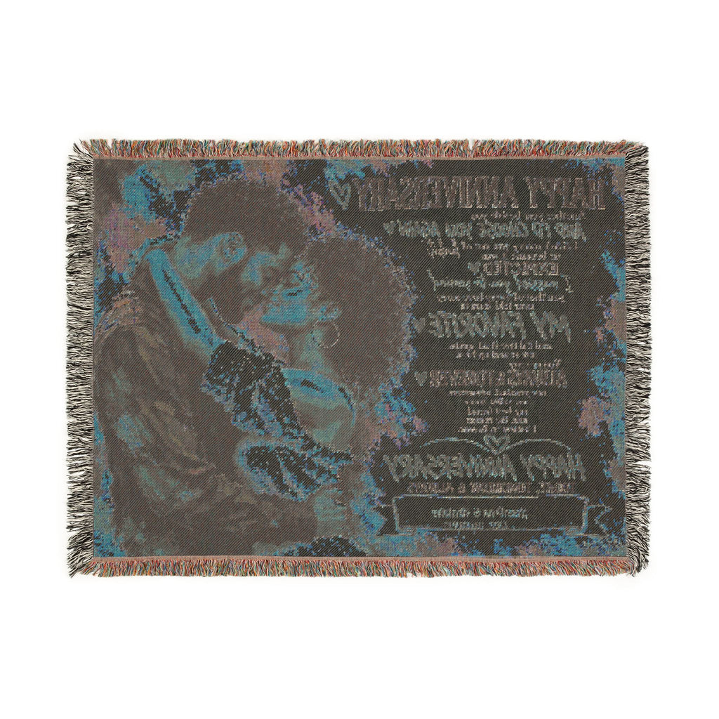 Happy Anniversary Personalized Woven Blanket