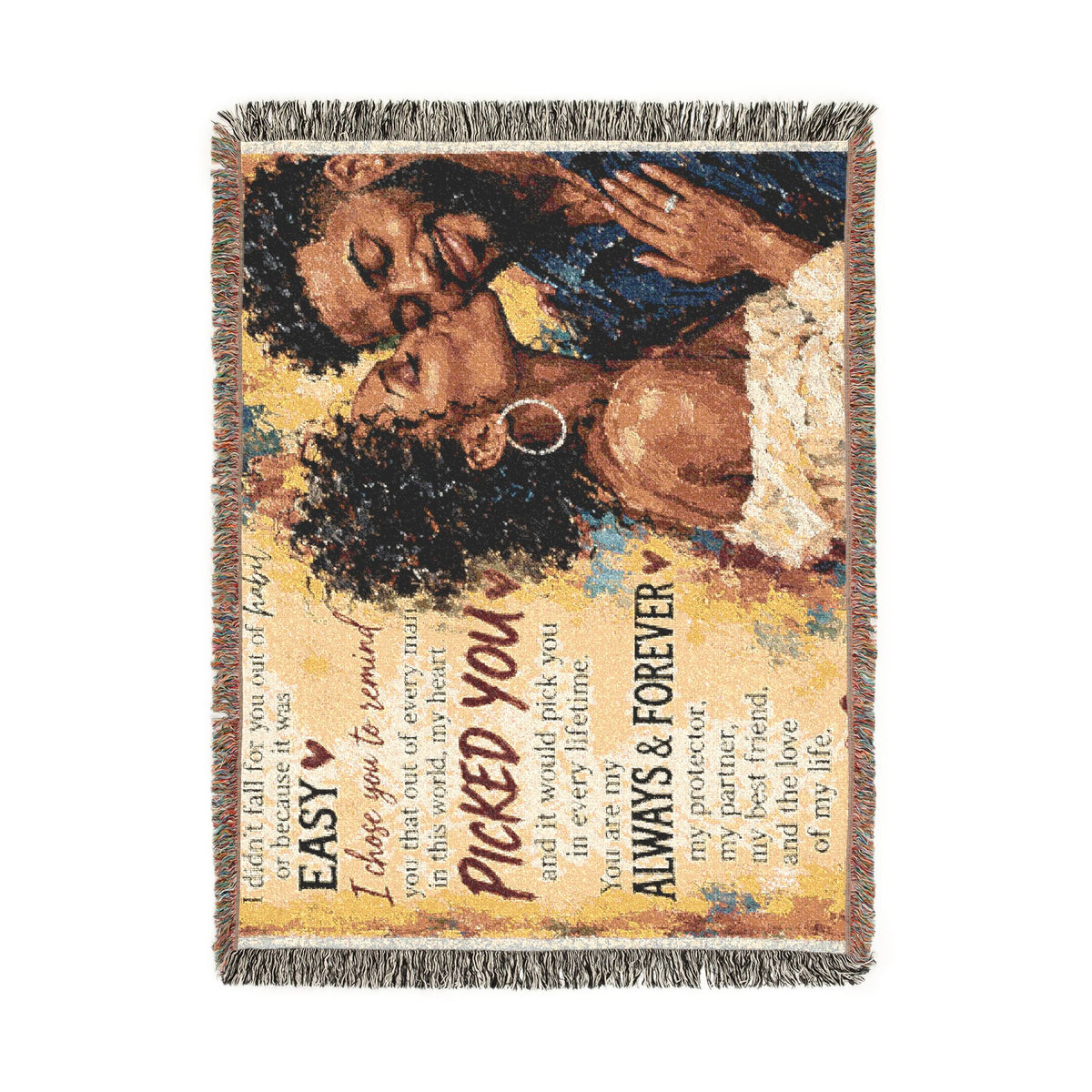 To My Husband Blanket - Personalized Woven Keepsake Blanket