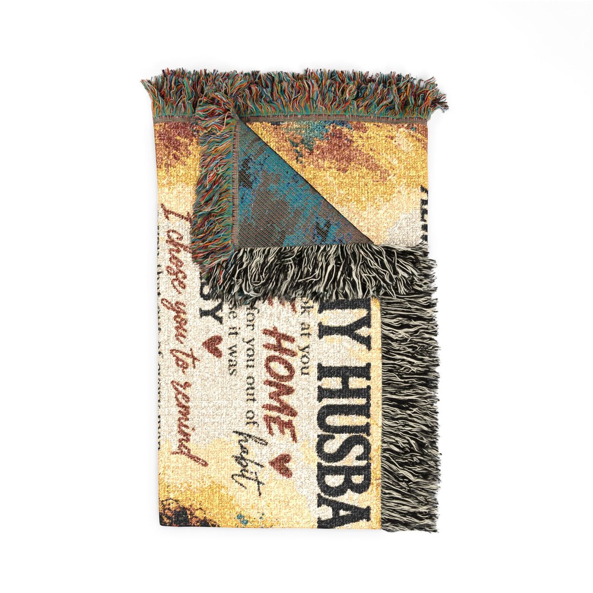 To My Husband Personalized Woven Blanket