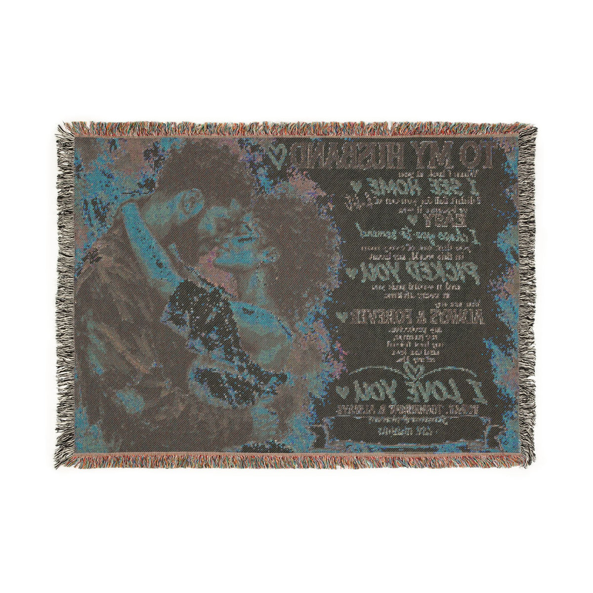 To My Husband Personalized Woven Blanket