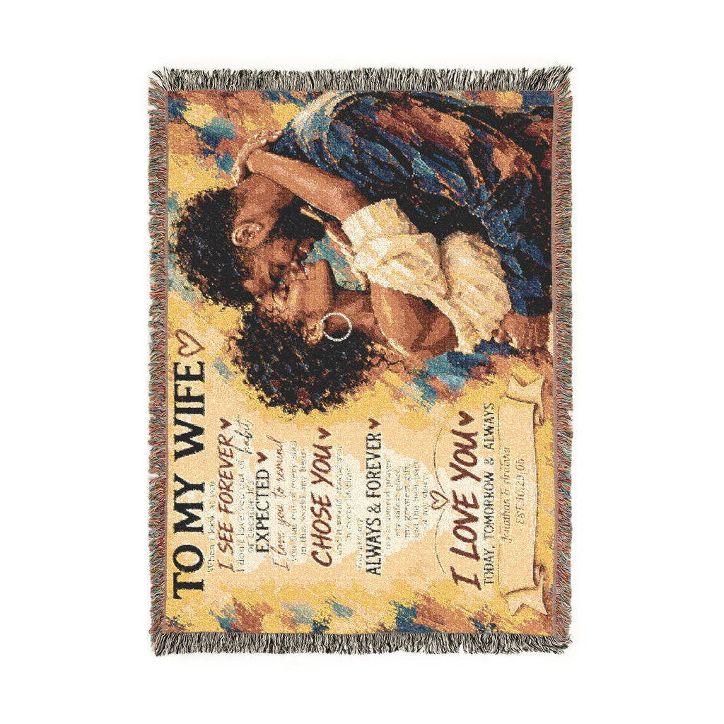 To My Wife Personalized Woven Blanket