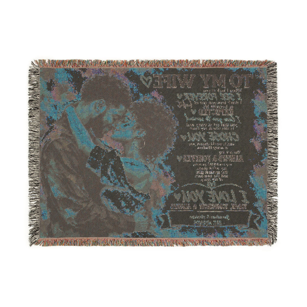 To My Wife Personalized Woven Blanket