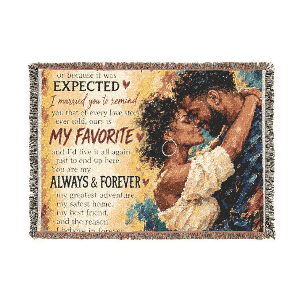 Happy Anniversary Blanket - Personalized Woven Keepsake Blanket