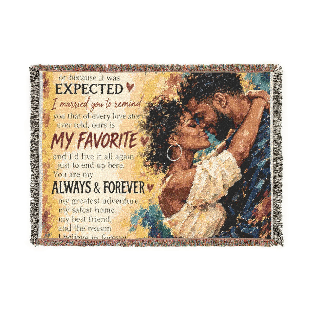 Happy Anniversary Blanket - Personalized Woven Keepsake Blanket