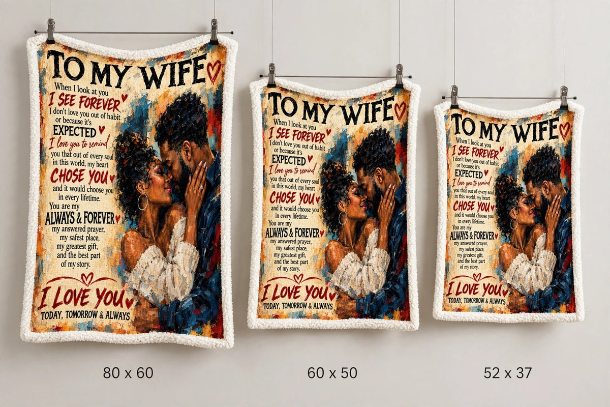 To My Wife Blanket - Personalized Woven Keepsake Blanket