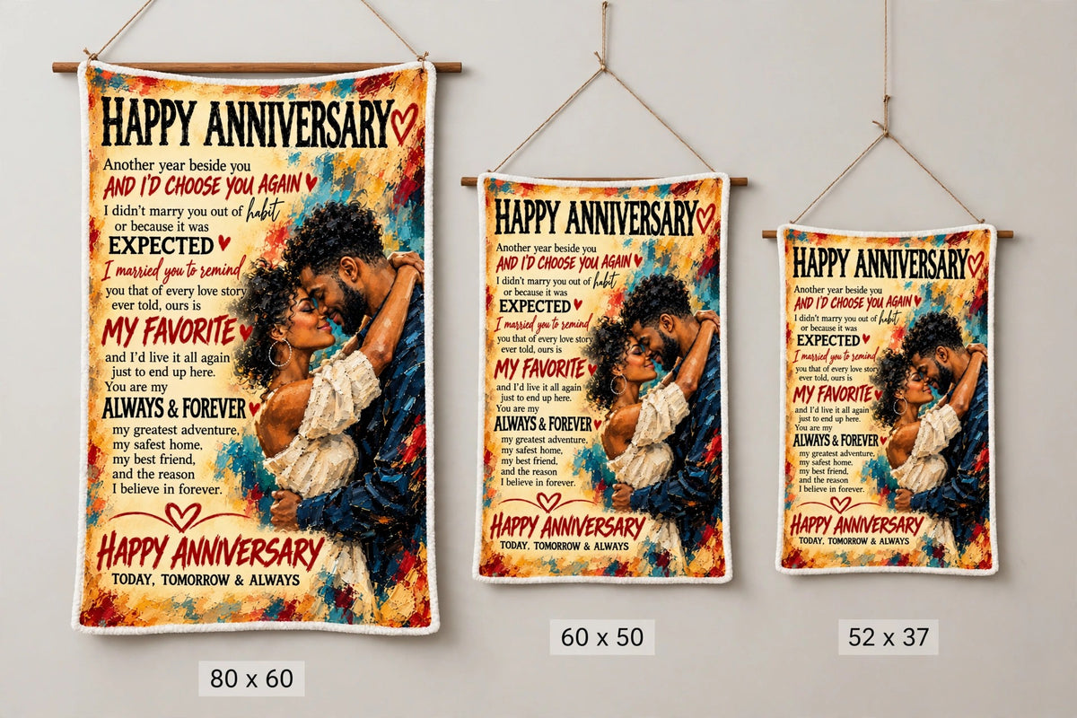 Happy Anniversary Blanket - Personalized Woven Keepsake Blanket