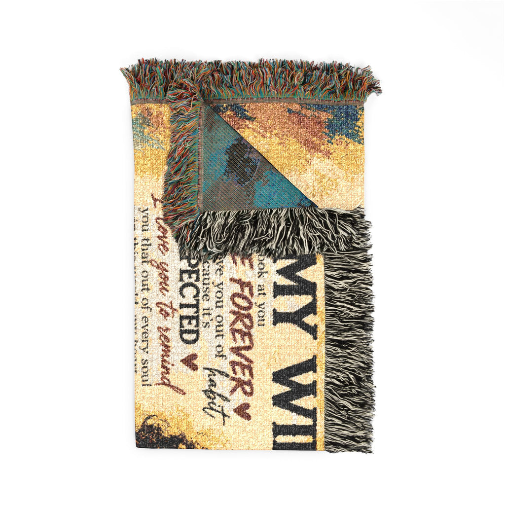 To My Wife Personalized Woven Blanket