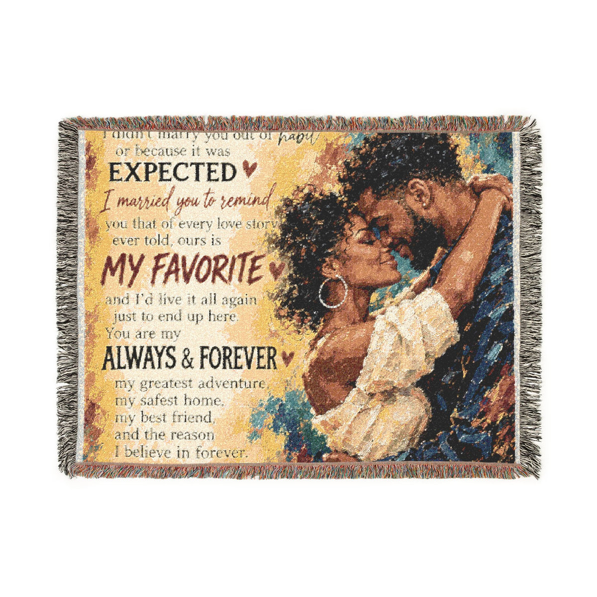 Happy Anniversary Blanket - Personalized Woven Keepsake Blanket