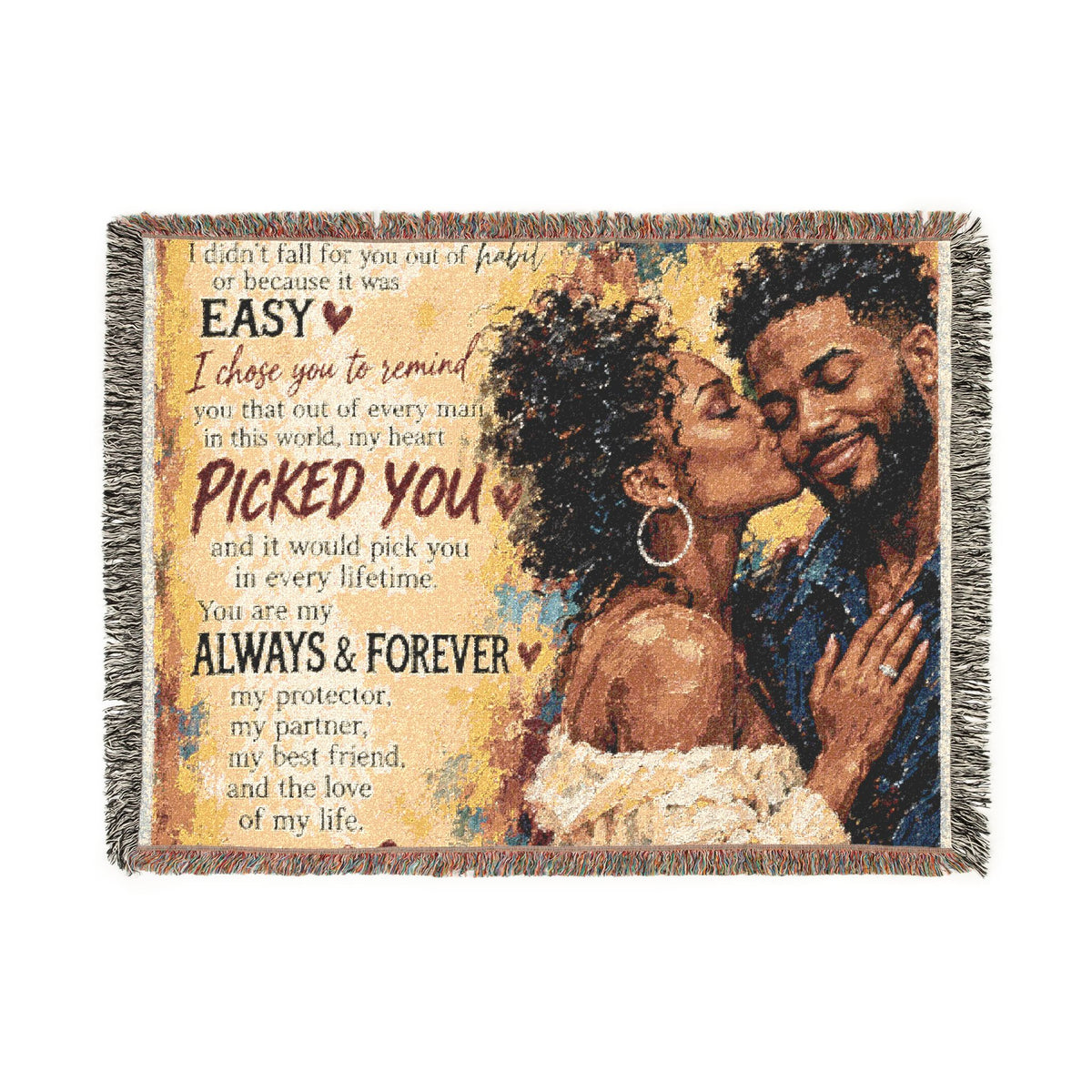 To My Husband Blanket - Personalized Woven Keepsake Blanket