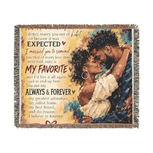 Happy Anniversary Blanket - Personalized Woven Keepsake Blanket