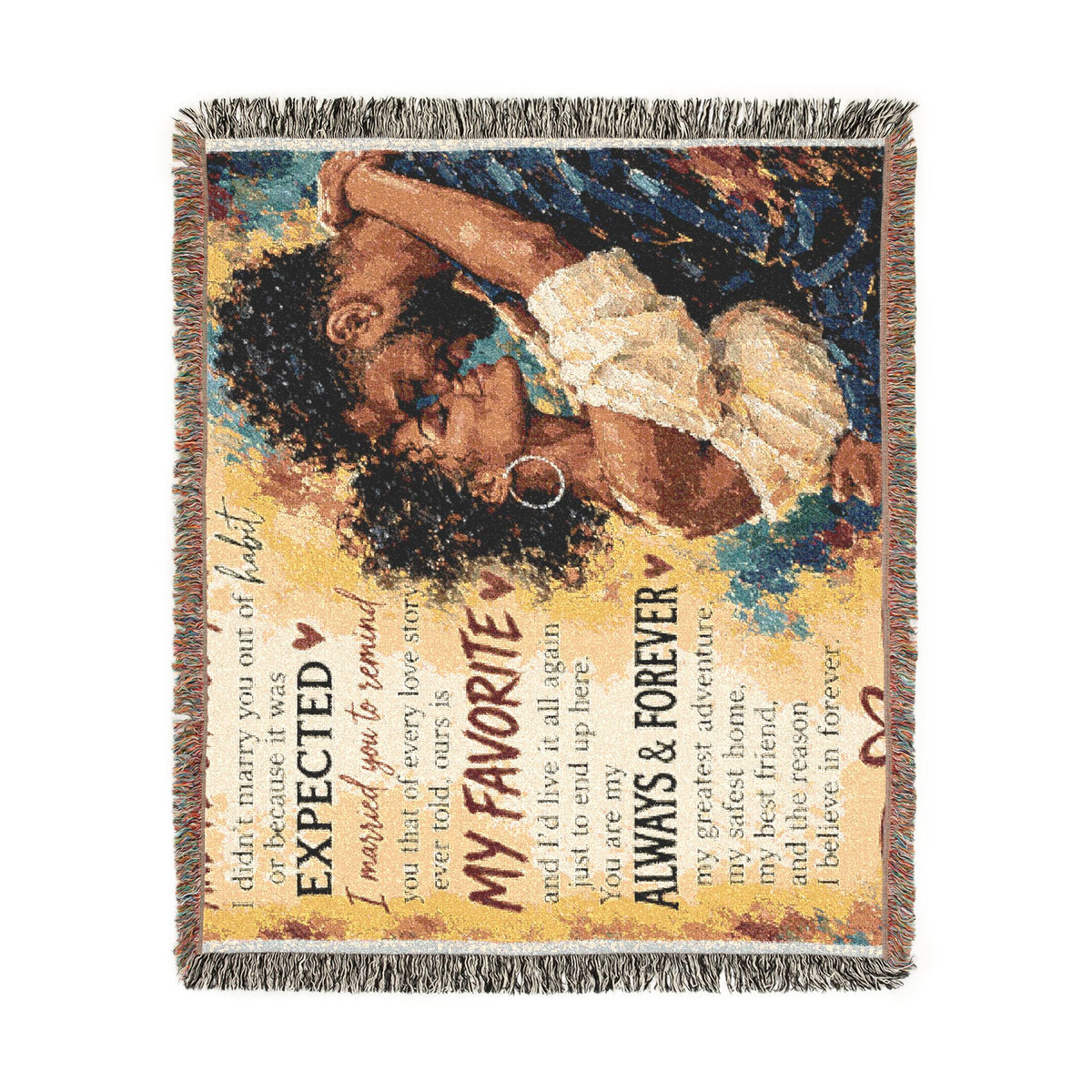 Happy Anniversary Blanket - Personalized Woven Keepsake Blanket