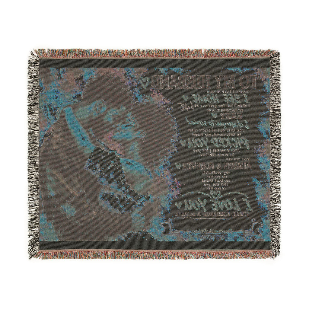 To My Husband Personalized Woven Blanket