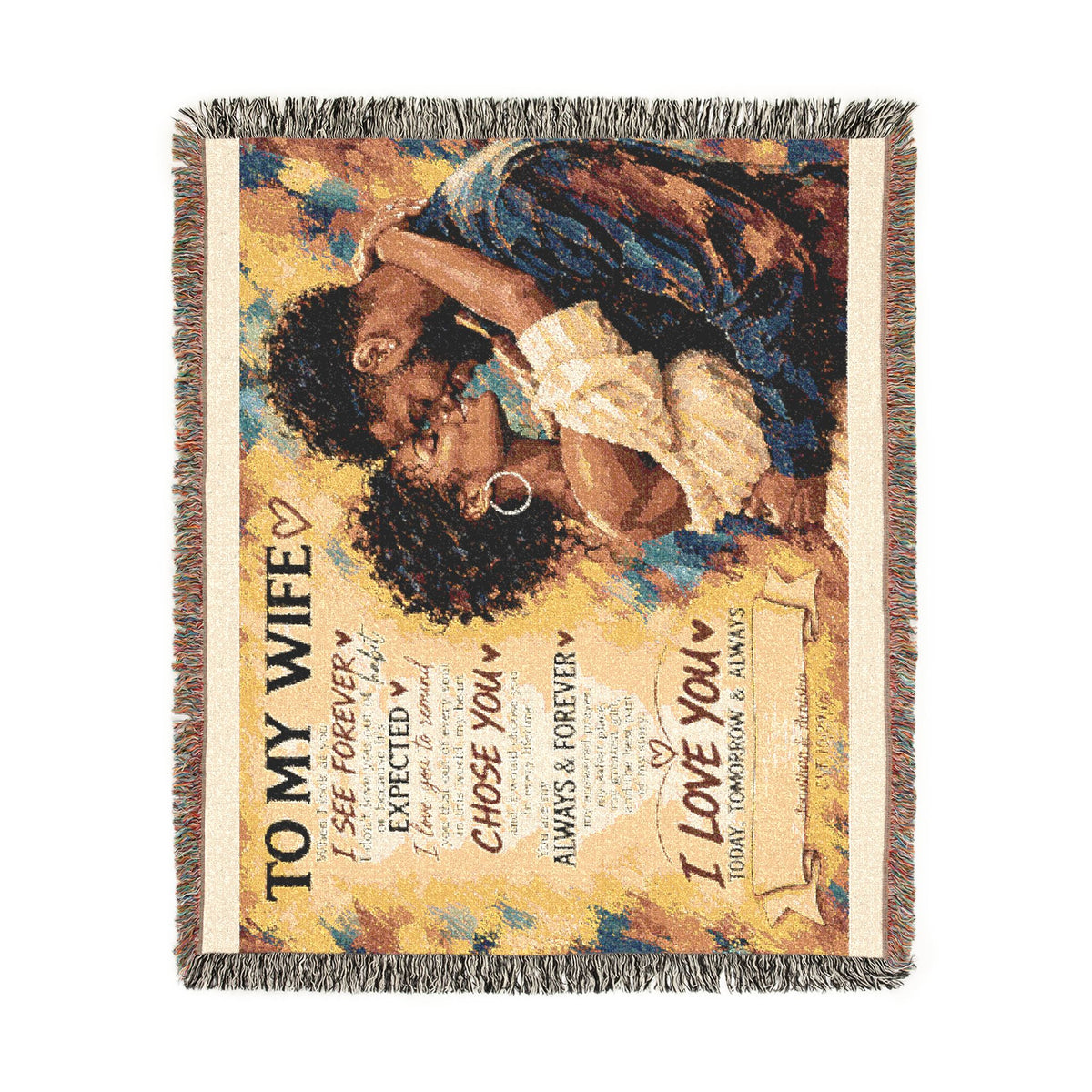 To My Wife Personalized Woven Blanket