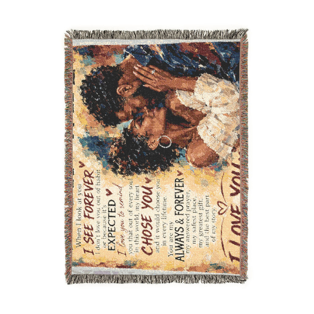 To My Wife Blanket - Personalized Woven Keepsake Blanket