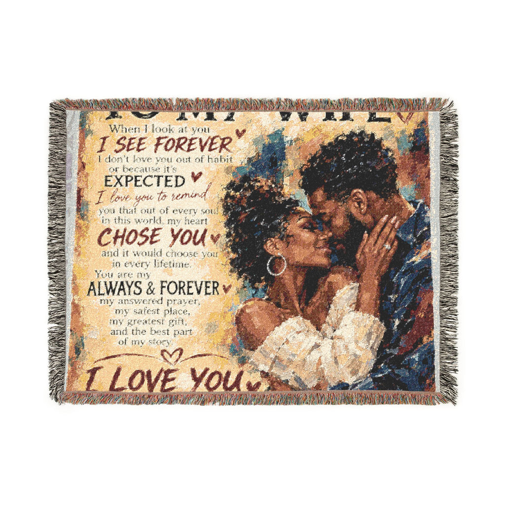 To My Wife Blanket - Personalized Woven Keepsake Blanket