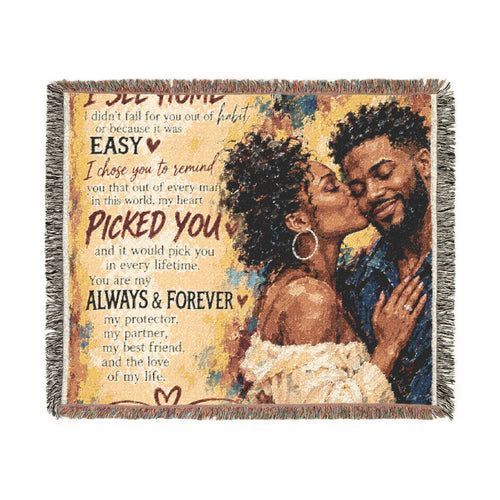 To My Husband Blanket - Personalized Woven Keepsake Blanket
