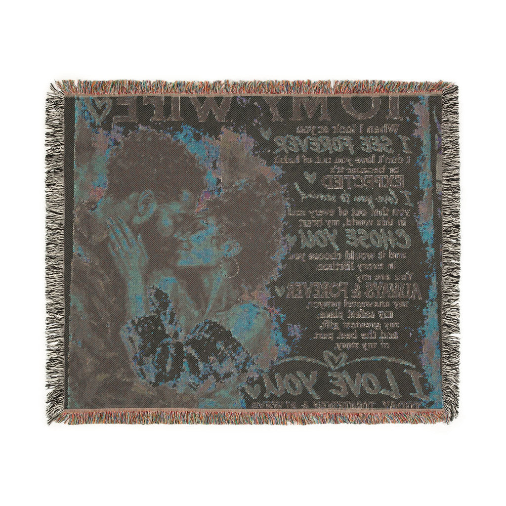 To My Wife Blanket - Personalized Woven Keepsake Blanket