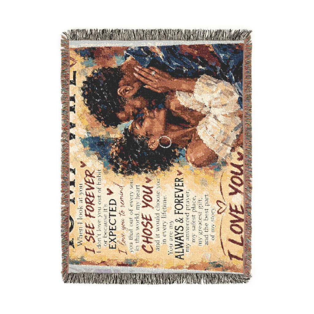 To My Wife Blanket - Personalized Woven Keepsake Blanket