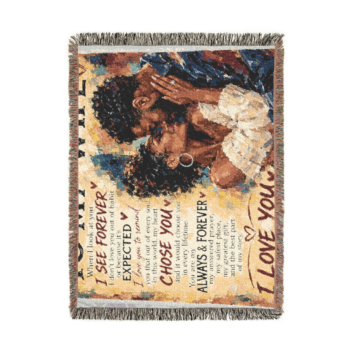 To My Wife Blanket - Personalized Woven Keepsake Blanket